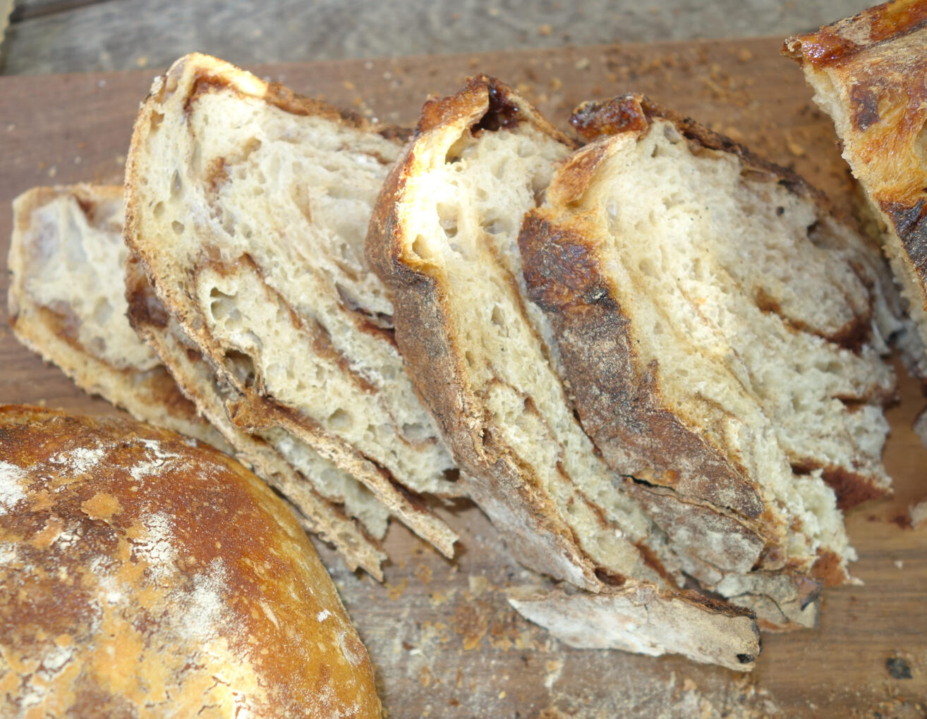 Rustic Sourdough Sourdough loaf made with a blend of whole wheat and wheat flours and our signature starter.